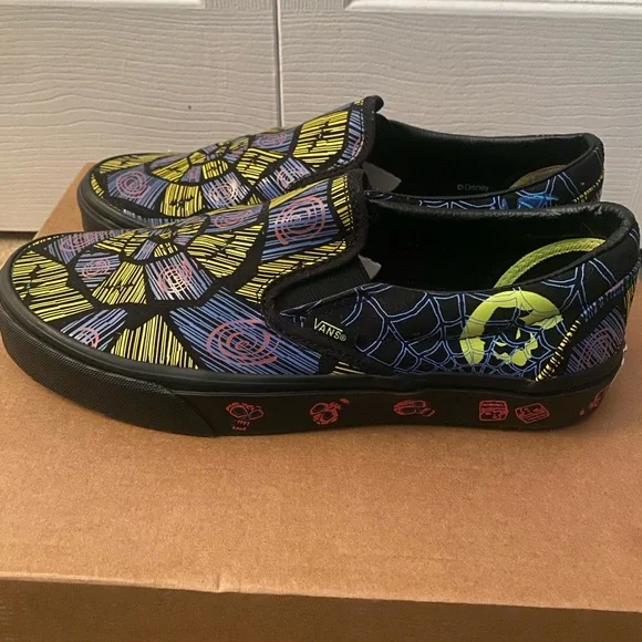 🌀Worn Once!🌀 Vans Limited Edition Nightmare Before Christmas slip ons.W10/M8.5 - Picture 3 of 8